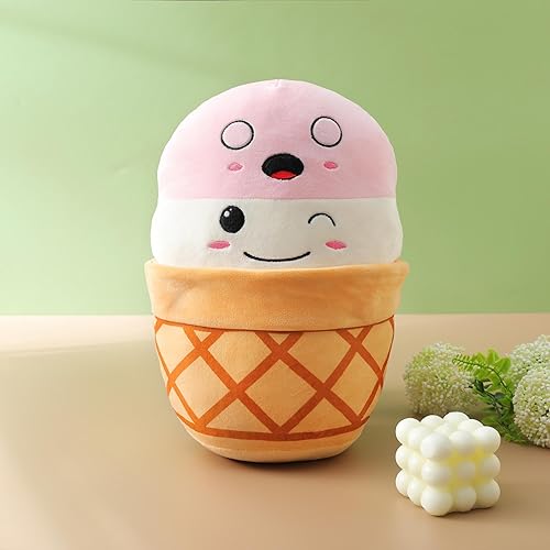 Miniatura 2 de Almohadas de peluche de 12 pulgadas de helado para niños, animales de peluche, peluches kawaii, lindo peluche fácil de limpiar