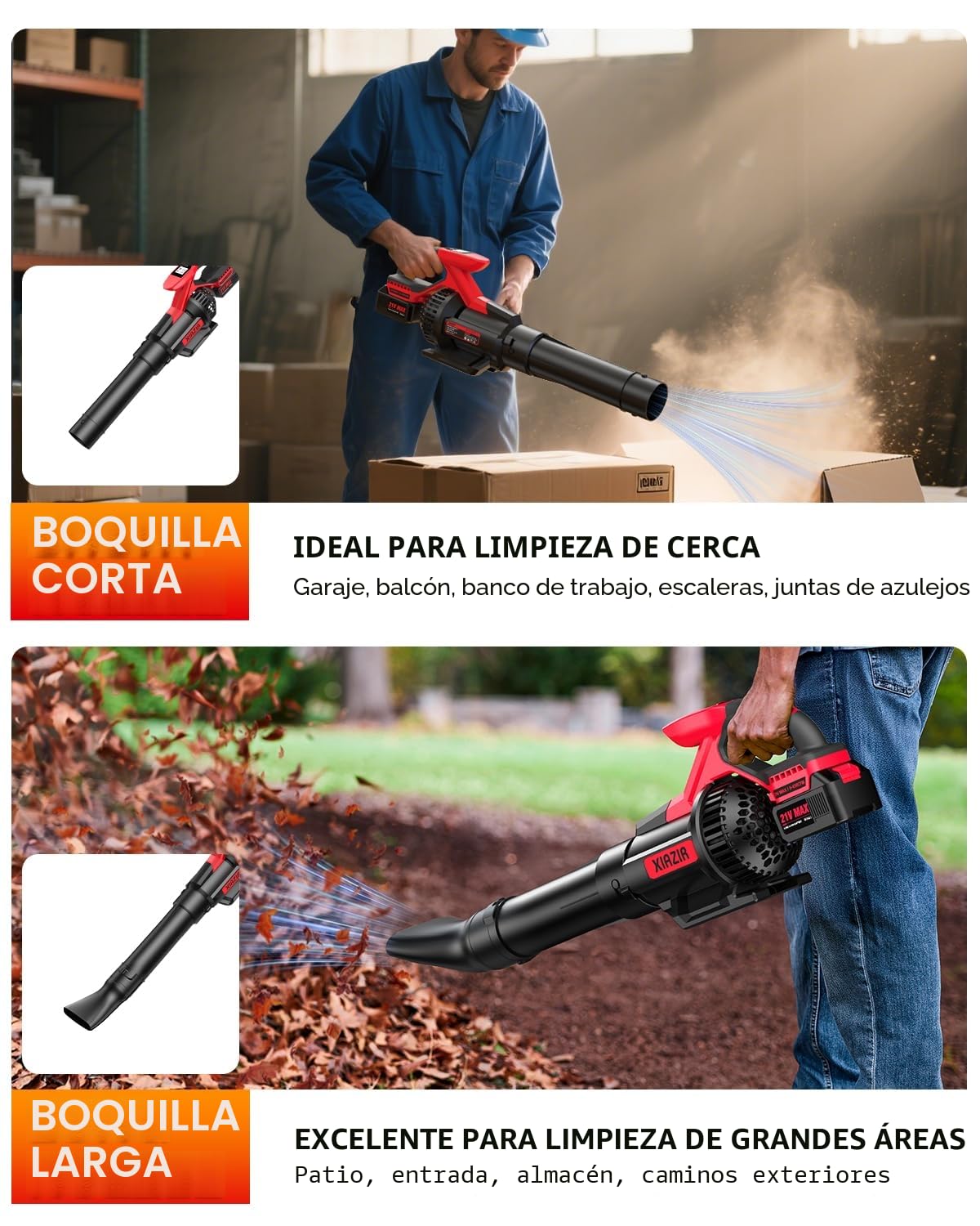 Soplador de Hojas sin Cable con Pantalla LCD, 3 Velocidades, 2×4.0Ah Baterías y Cargador Rápido, Soplador Eléctrico Ligero para Cuidado del Jardín, Entrada, Hojas, Polvo y Nieve
