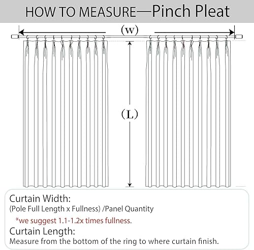 Miniatura 6 de Macochico Blackout Curtain Pinch Pleat Drapes Room Darkening Thermal Insulated Panel for Bedroom Living Room Meetingroom Patio DoorDark Grey552W x