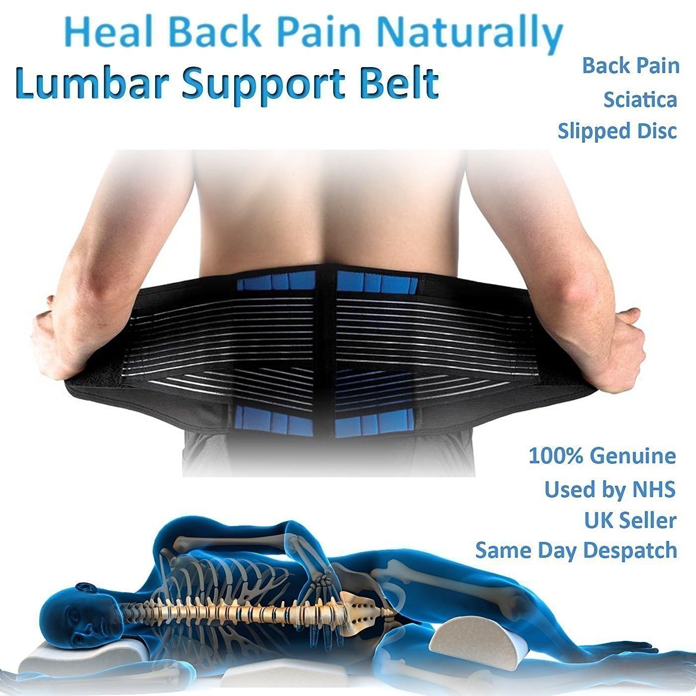 Lumbar, amzstar Deluxe neopreno doble tirador lumbar apoyo lumbar Brace y cintura cinturón de apoyo para la espalda/Slipped Disco Alivio Del Dolor