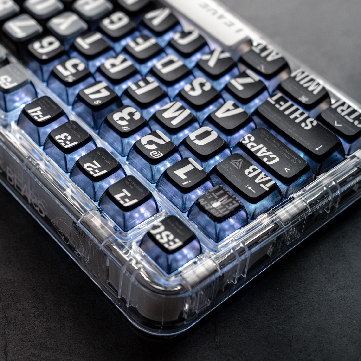 PBT Pudding Keycaps, Raving Theme, 120 Keys, ASA Profile, Cherry Gateron MX Switch Mechanical Keyboard