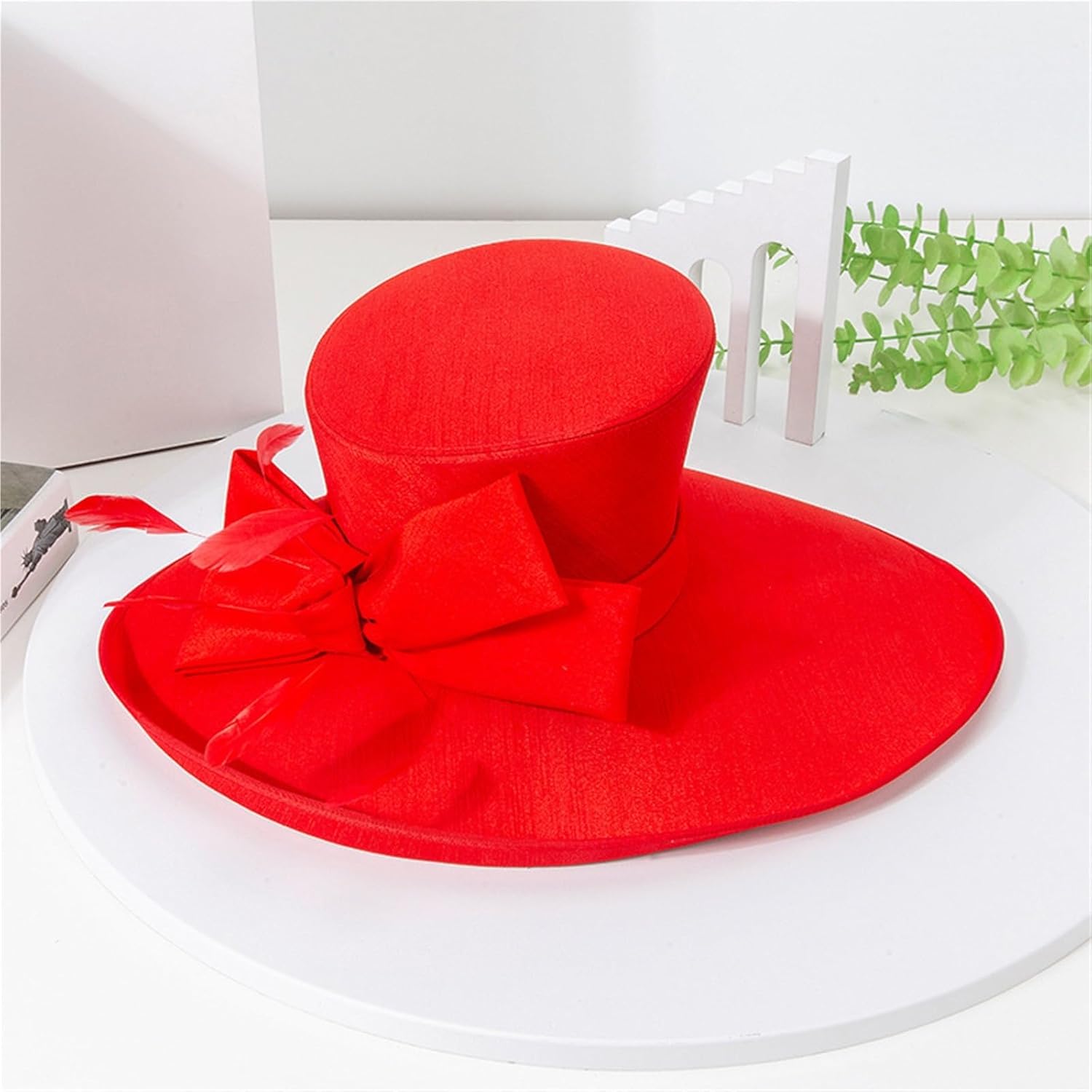 Women's Sun Hats New Spring Summer Bamboo Knot Fabric Sun Hat for Women Wide Brim Elegant Vintage Party Hat