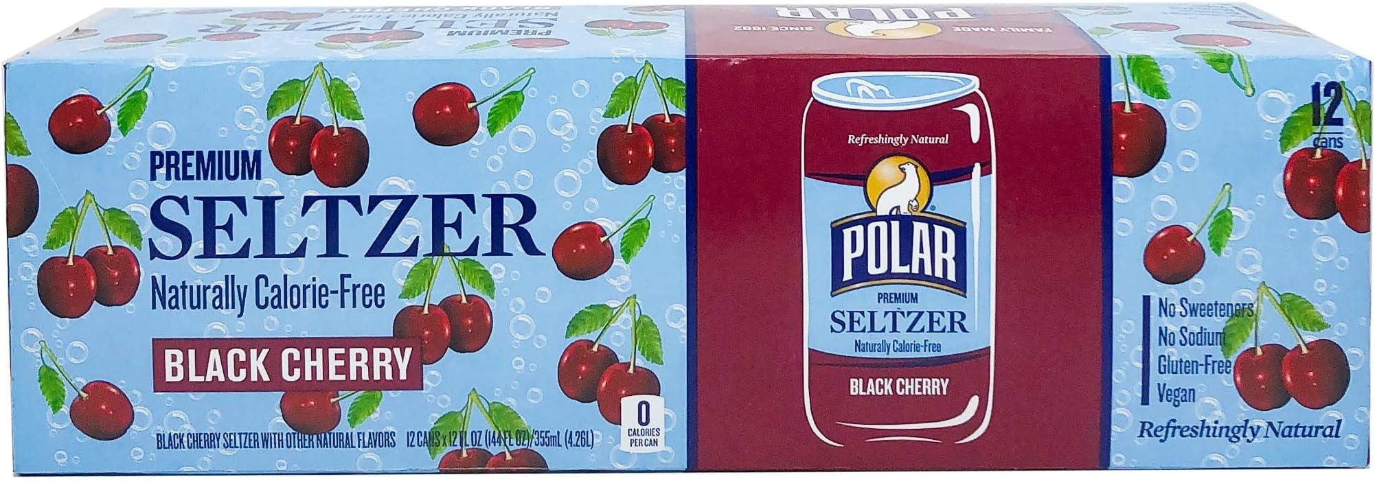 Seltzer Black Cherry, 12 fl oz (Pack of 12)