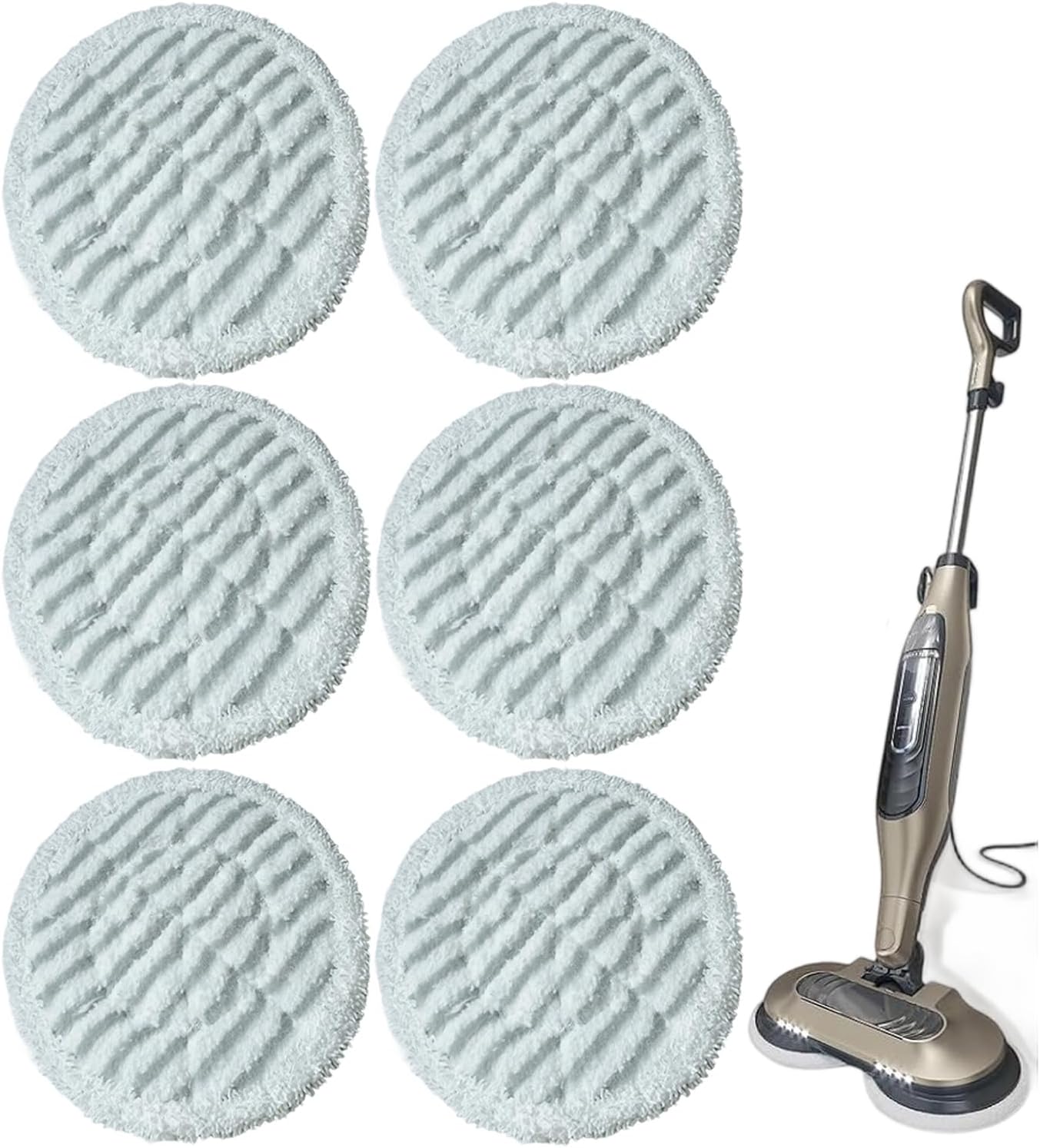 S7000 Replacement Steam Mop Pads for Shark S7001 S8201 S7000AMZ S8001 S7000 S7001TGT S7005 S7020 steam and Scrub mop Frosted Pad with Serrated Locator Ring（6Pack） (2green2gray2blue)