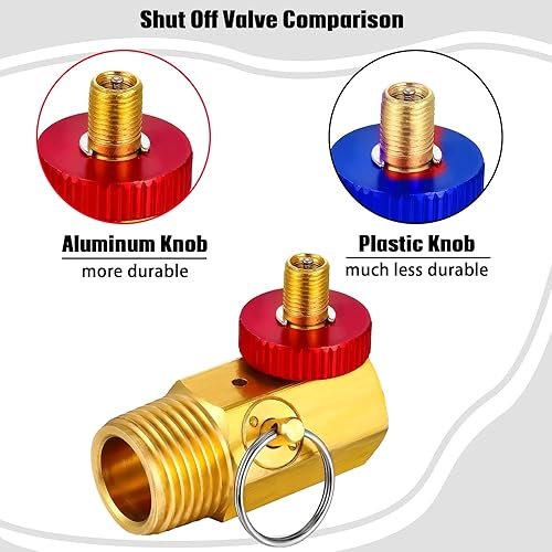 Miniatura 3 de Peryiter Kit de reparación de tanque de aire que incluye válvula de seguridad, manómetro de presión de 0-200 PSI y kit de montaje de manguera de