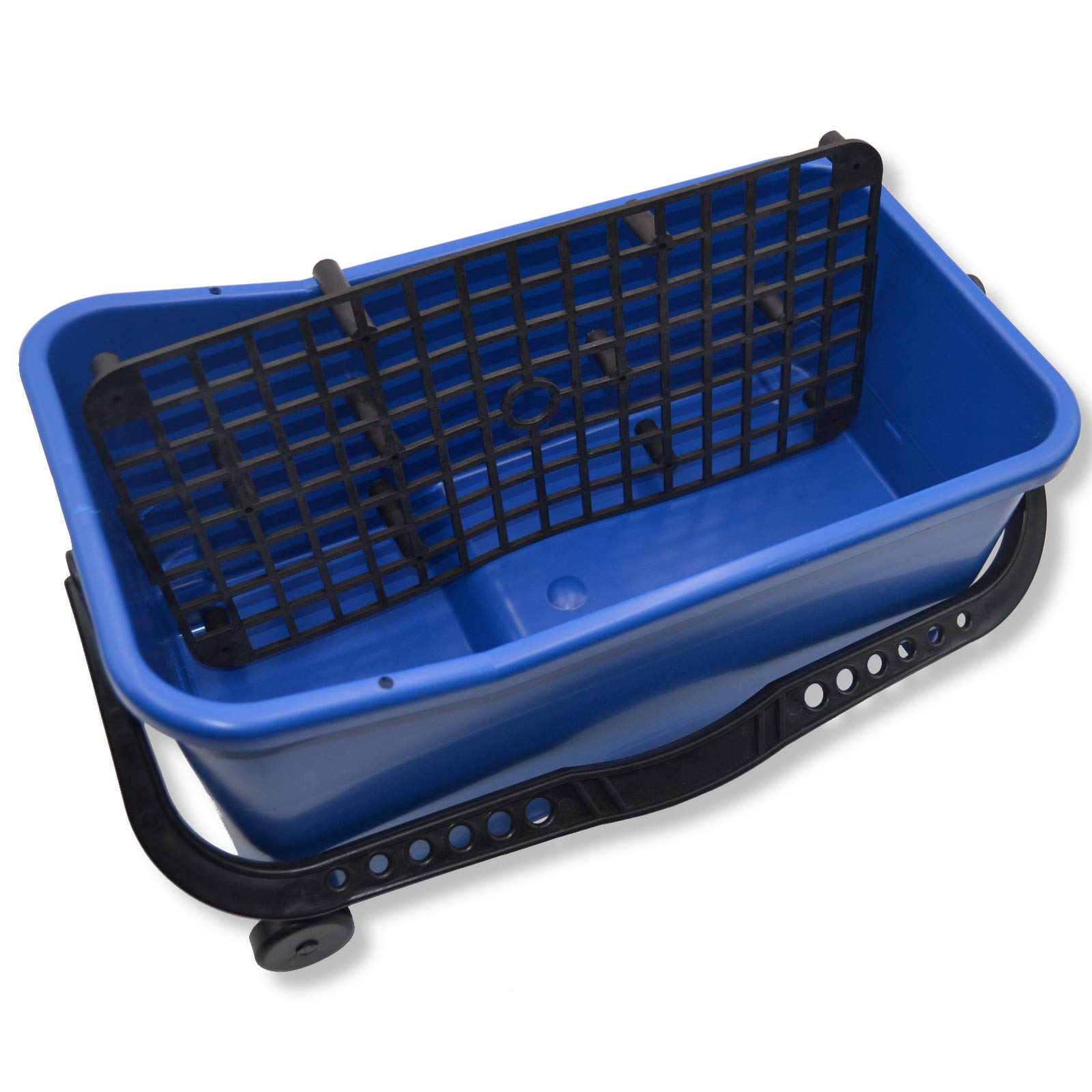 DEWEPRO® Seau de Lavage Carrelage 16L – avec 2 Roues, Grille de Fond et Système à Double Rouleaux – Seau pour Pose de Carrelage Professionnelle