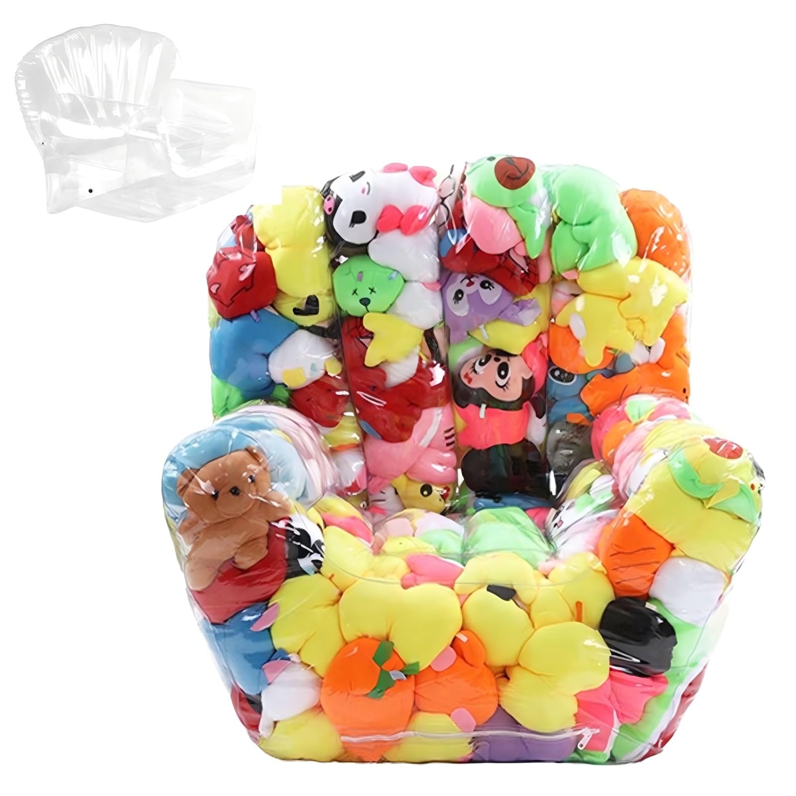 Animaux en peluche rembourrables sac rangement transparent pvc zippé enfant