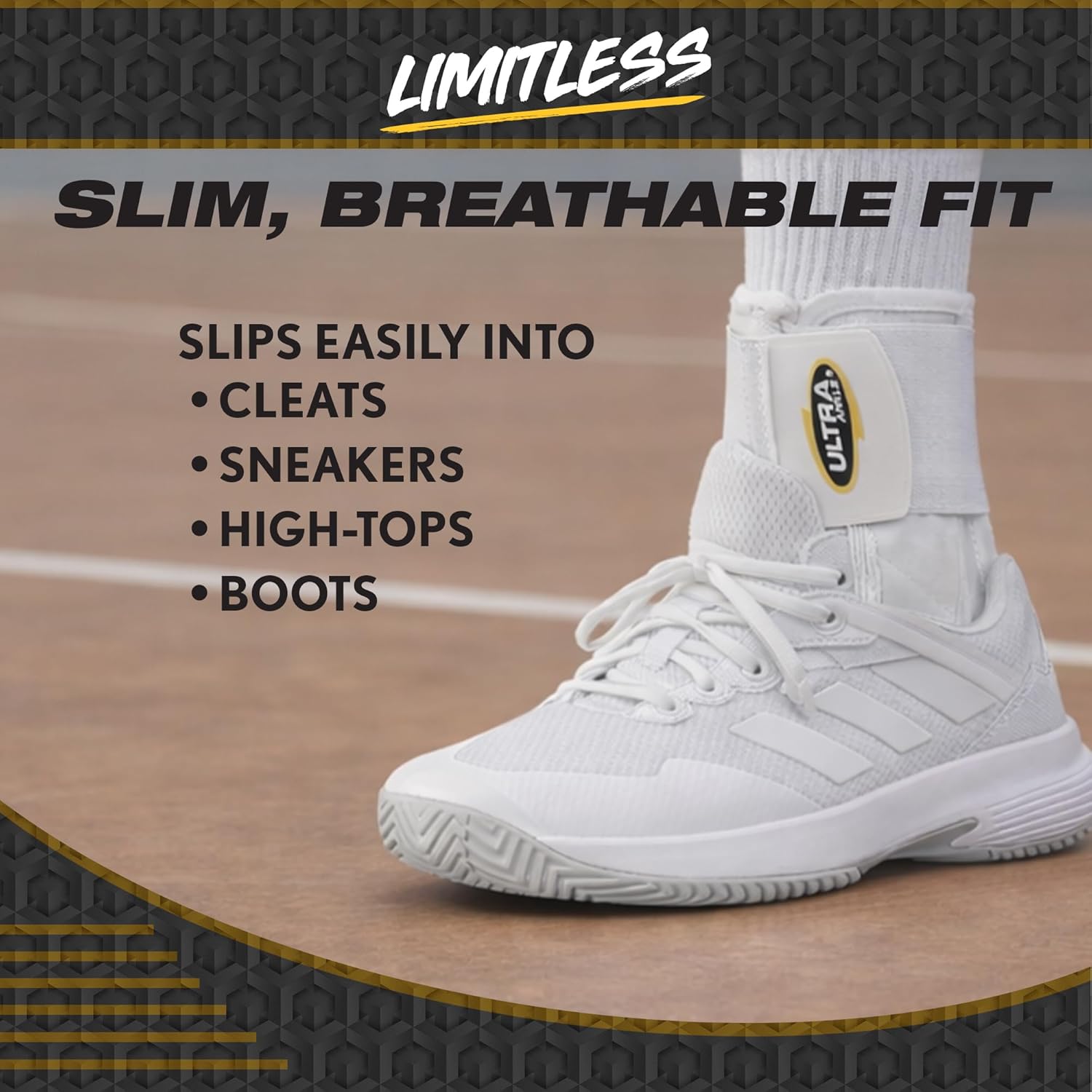 Lace Up Ankle Brace with Figure-8 Straps – Ultra 360® Figure-8 Ankle Brace for Sprained Ankles – Low Profile Sports Ankle Brace for Basketball, Volleyball & Running – Adjustable Brace for Men & Women