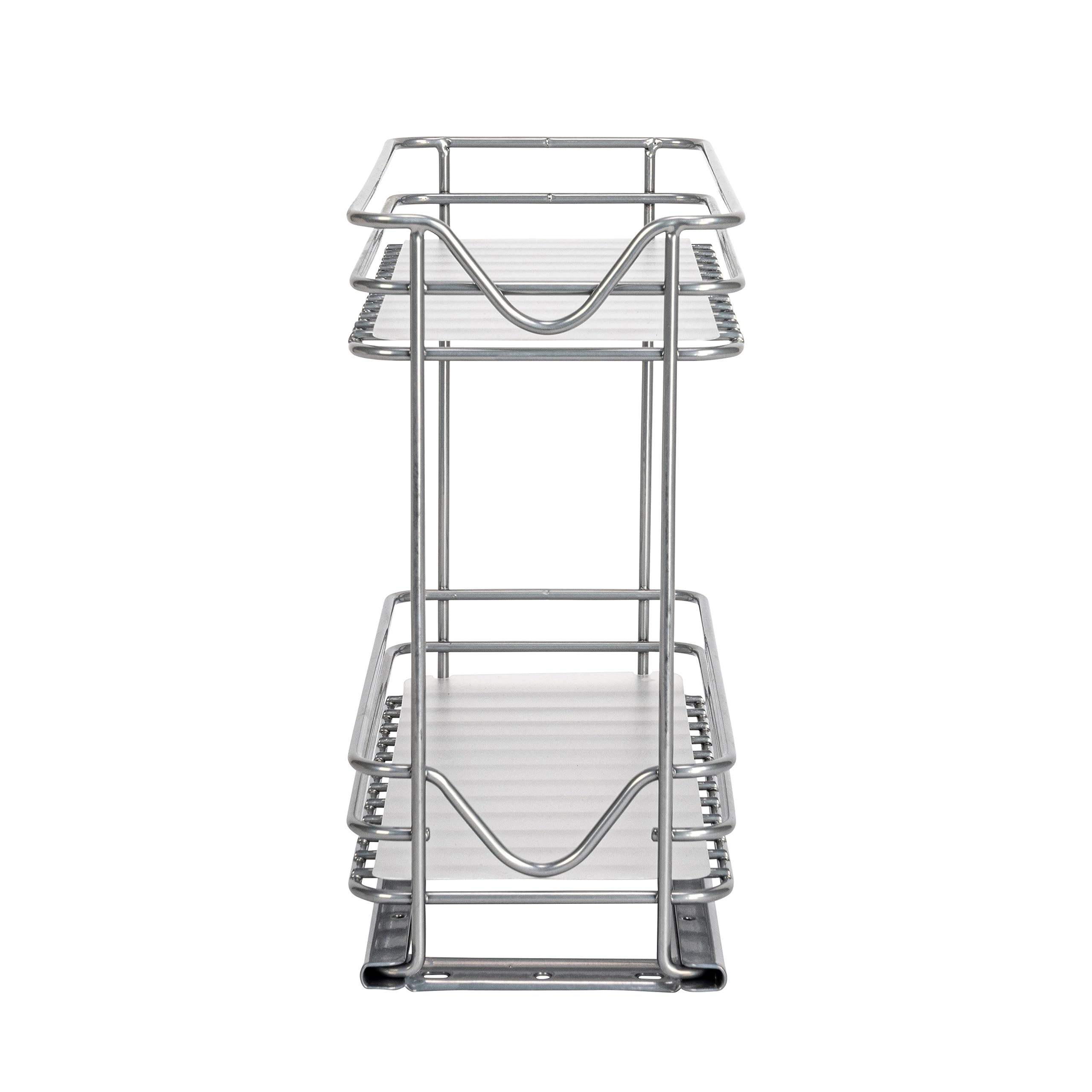 Household Essentials Glidez - Organizador de almacenamiento extraíble de acero con acabado de pintura con forros de plástico para uso en especieros, diseño de 2 niveles, se adapta a armarios o