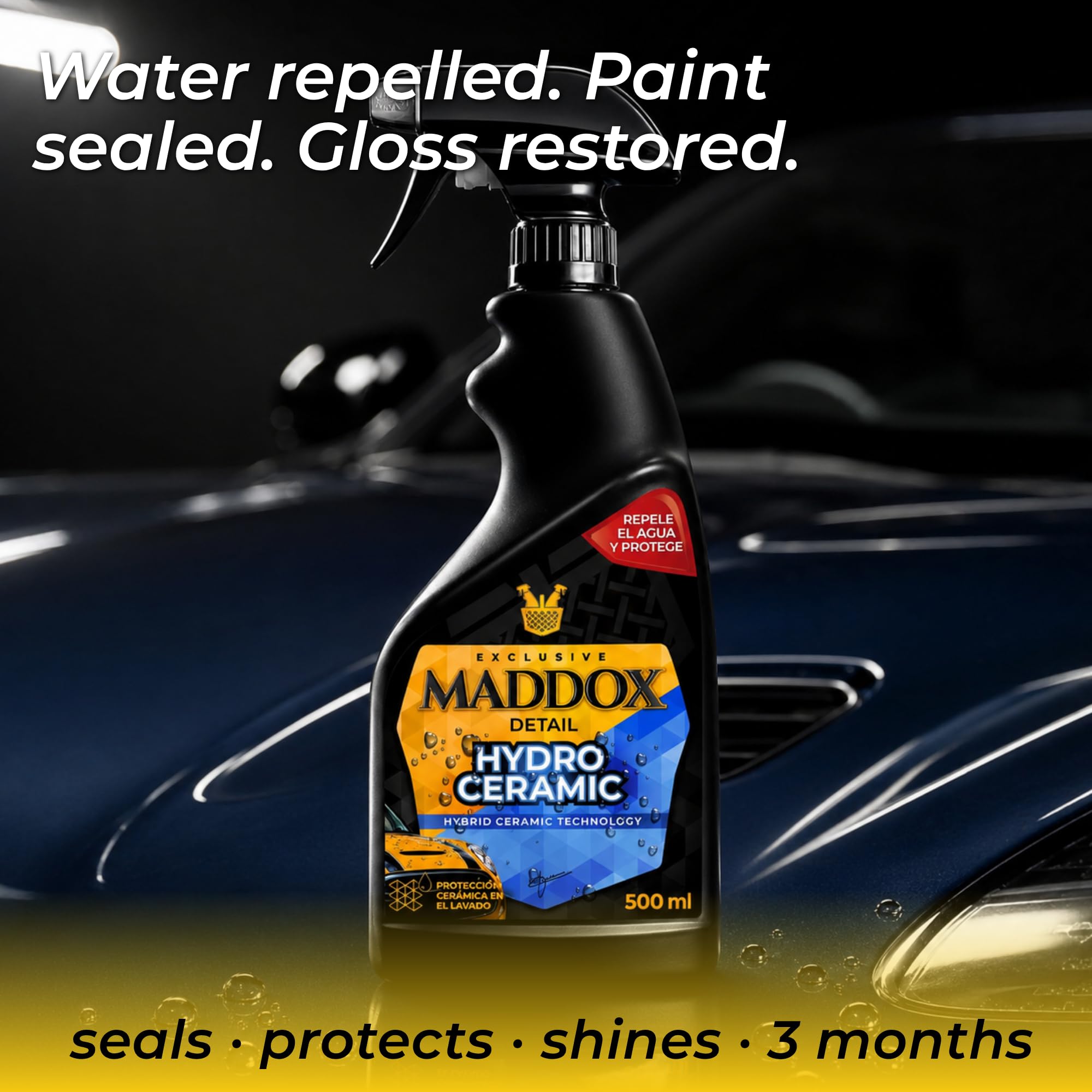 Maddox Detail - Hydro Ceramic 500 ml | Sigillante Vernice Auto | Lucidante Auto e Protezione Ceramica Idrofobica | Repellente all'Acqua e Raggi UV | Strato Protettivo Duraturo | Coating Ceramico Auto