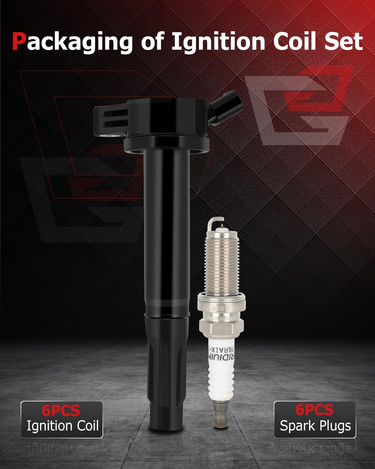 Ignition Coil Packs & Iridium Spark Plugs Fit 2007-2018 for Lexus ES350 2006 for Lexus GS300 2010-2019 for Lexus GX460 2013-2018 for Lexus ES300h, Set of 6, 9091902251 UF487