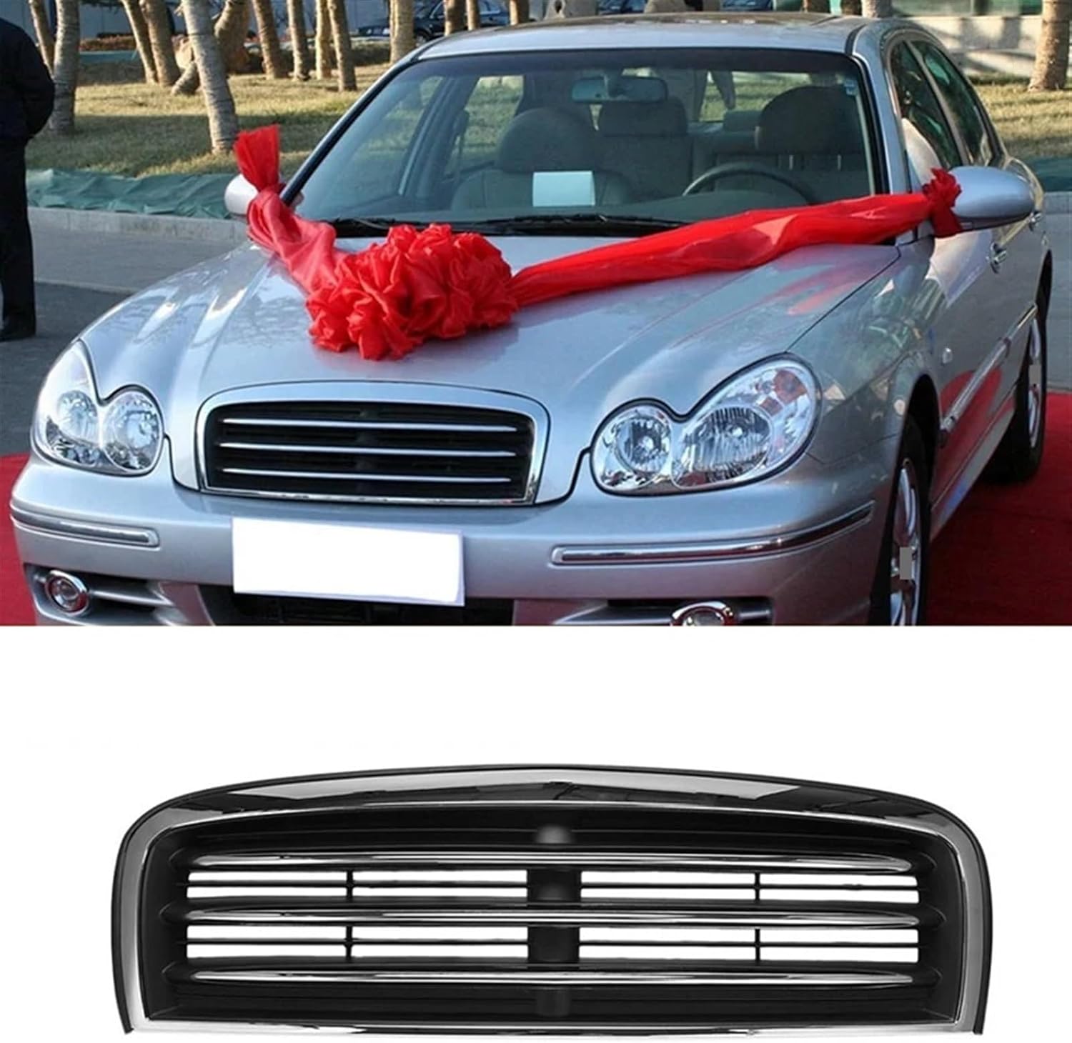 Compatible With Hyundai Sonata EF 2002-2005 Front Radiator Grill Front Hood Kidney Grille 863503D100 86350-3D100, Black, efhbiufheroih9