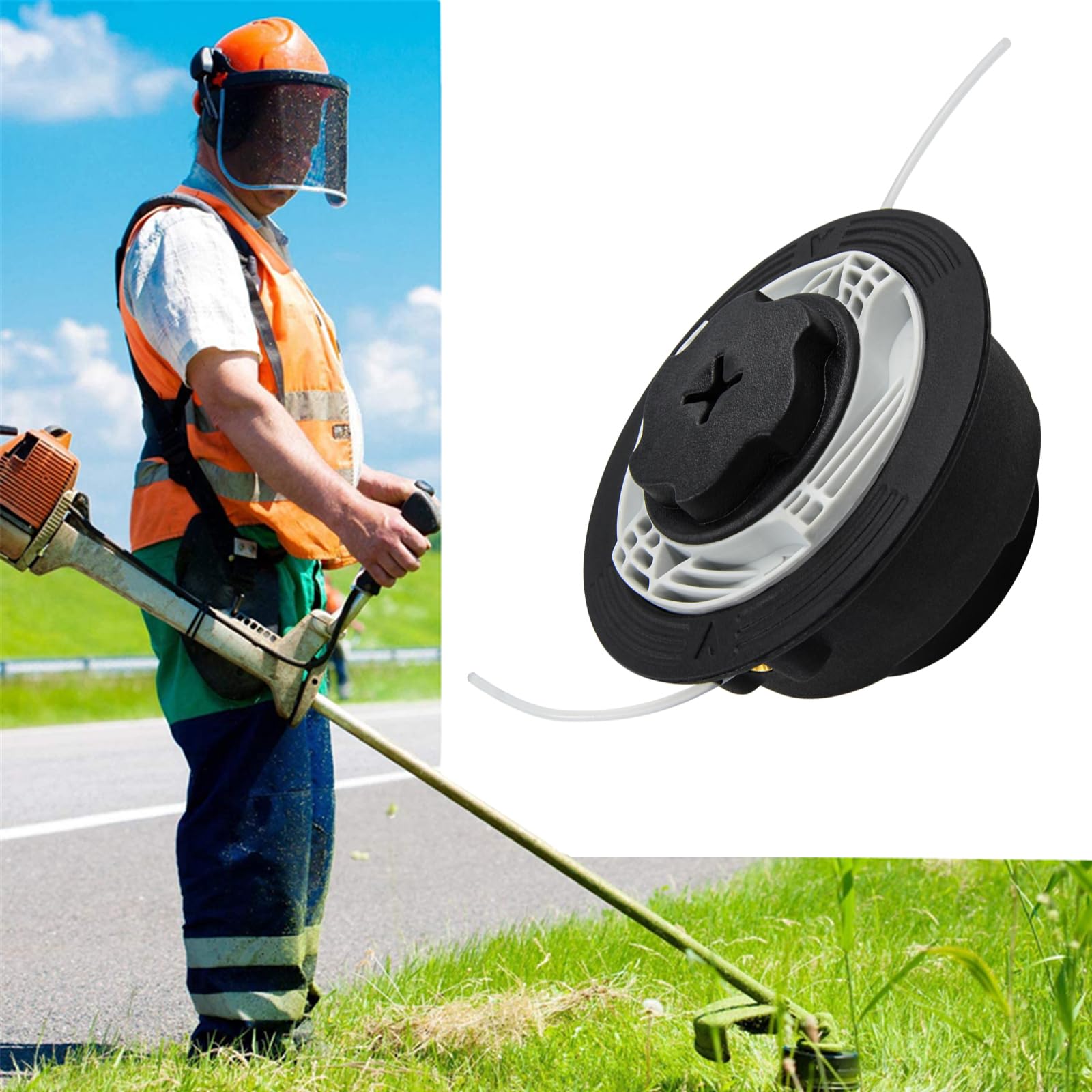 Cabezal de recortadora C6-2 sustituye a Autocut C6-2 para desbrozadora Stihl FS38, FS40, FS40C, FS45, FS46, FS50, FSE60, FSE71, FSE81, FSA60R 4006 710 2126, 4006 710 2106