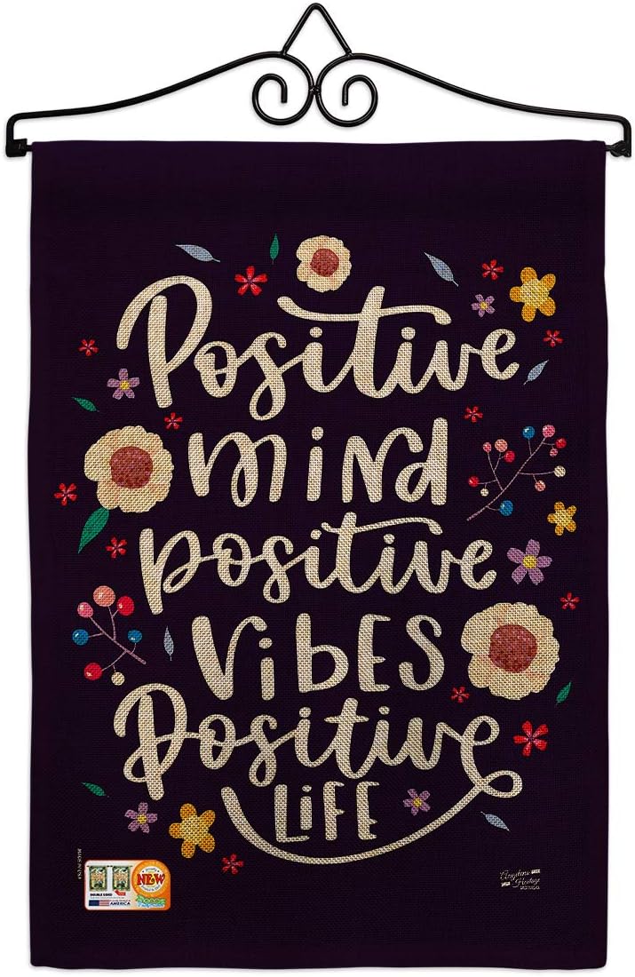Positive Mind Burlap Burlap Garden Flag Sweet Life Inspirational Spiritual Hope Love Wisdom Support Emotion Postive Small Decorative Gift Yard House Banner Double-Sided Made In USA 13 X 18.5