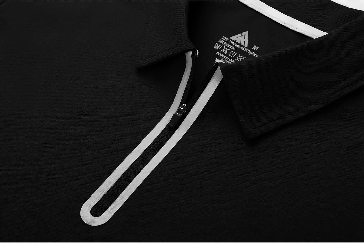 V VALANCH Mens Zipper Polo Shirts Short Sleeve Moisture Wicking Outdoor Golf Shirt Collared Athletic Tennis Polo - Image 6