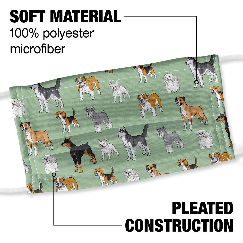 Popfunk Plenty of Dogs Pattern 1-Ply Reusable Face Mask Covering, Unisex