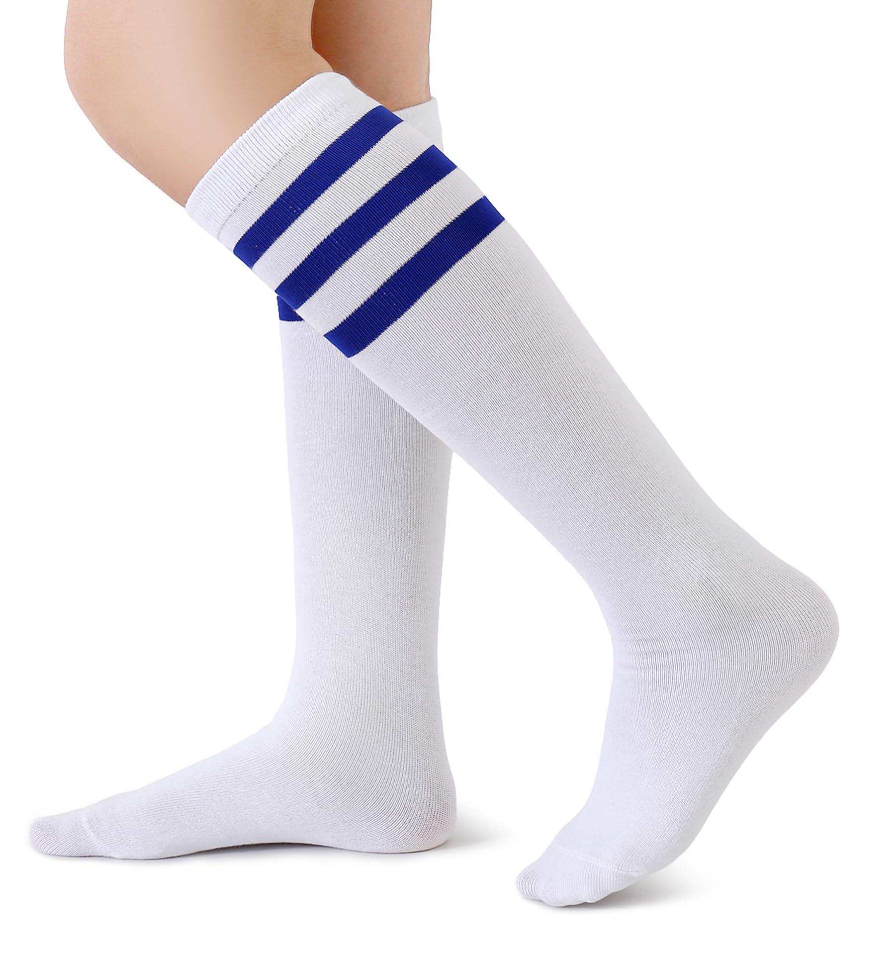Henwarry Boys Girls Knee High Tube Socks Classical Stripes Athletic Socks