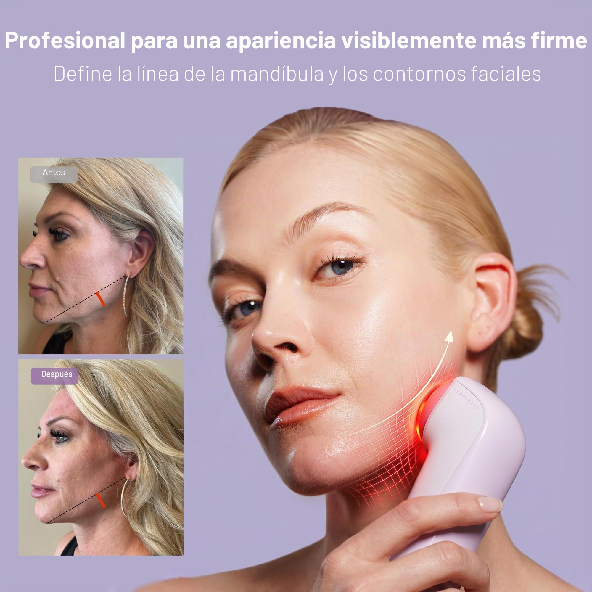 DermRays Dispositivo de belleza multifuncional M1,4 en 1, dispositivo facial de microcorriente para uso doméstico, dispositivo antienvejecimiento, para reafirmar la cara, arrugas, levantamiento