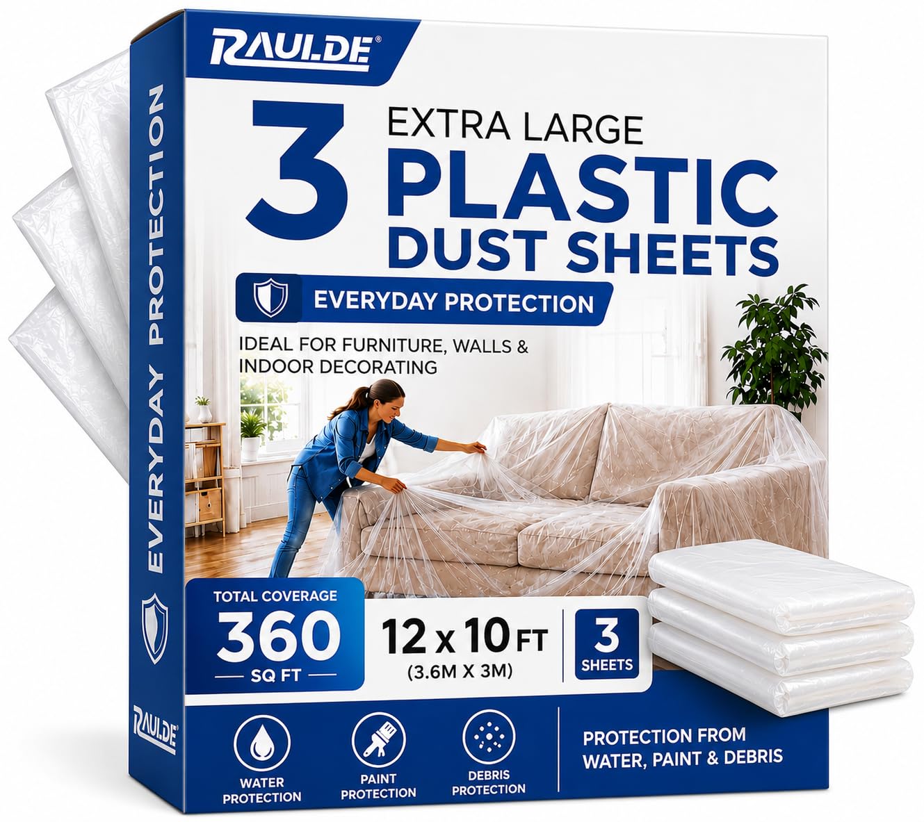 B&Q -  3X Dust Sheet For Decorating