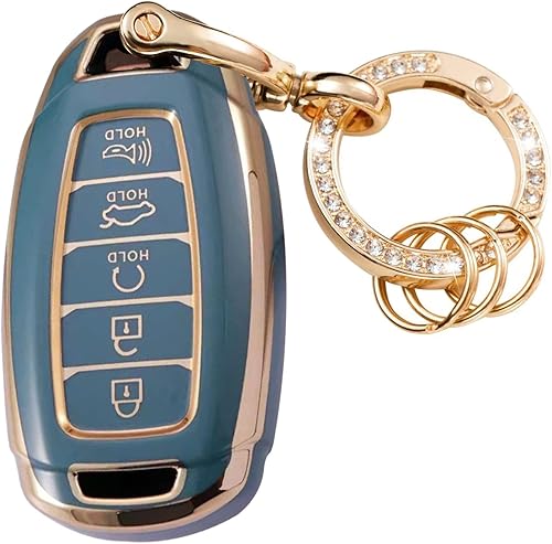 Miniatura 5 de para Hyundai Key Fob Cover Soft 4 5 Botones Protección TPU.., Negro 4 botones