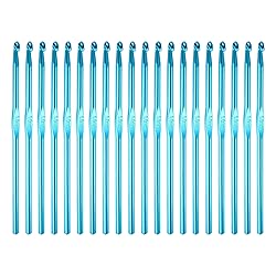 uxcell 20Pcs Aluminum Crochet Hook 5.0mm US Size H (Size 8) Knitting Needles for DIY Craft Yarn Blue