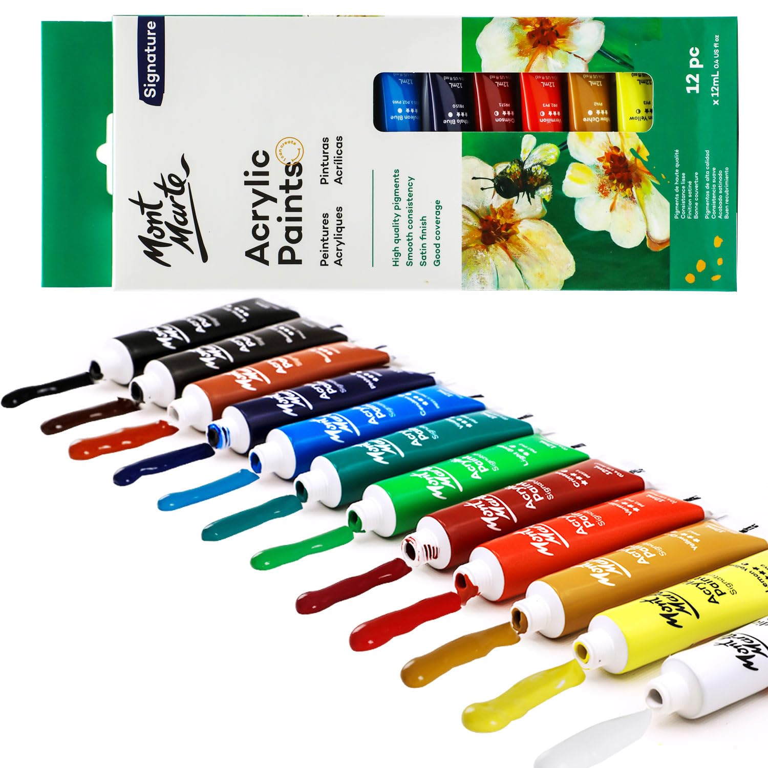 Couleur du Soleil Fair-Trade Acrylic Paint Set (12 x 120ml tubes) view 2