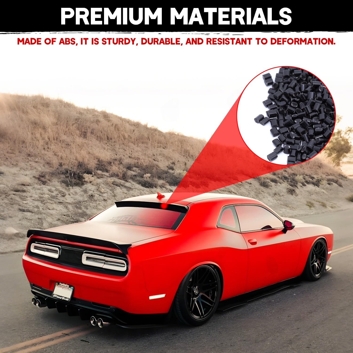 Rear Window Roof Spoiler for Dodge Challenger 2008-2025, Top High Wing Compatible with Dodge Challenger SRT/Hellcat/Scat Pack/RT/SXT All Models (Gloss Black, Roof Spoiler-Duckbill Style)