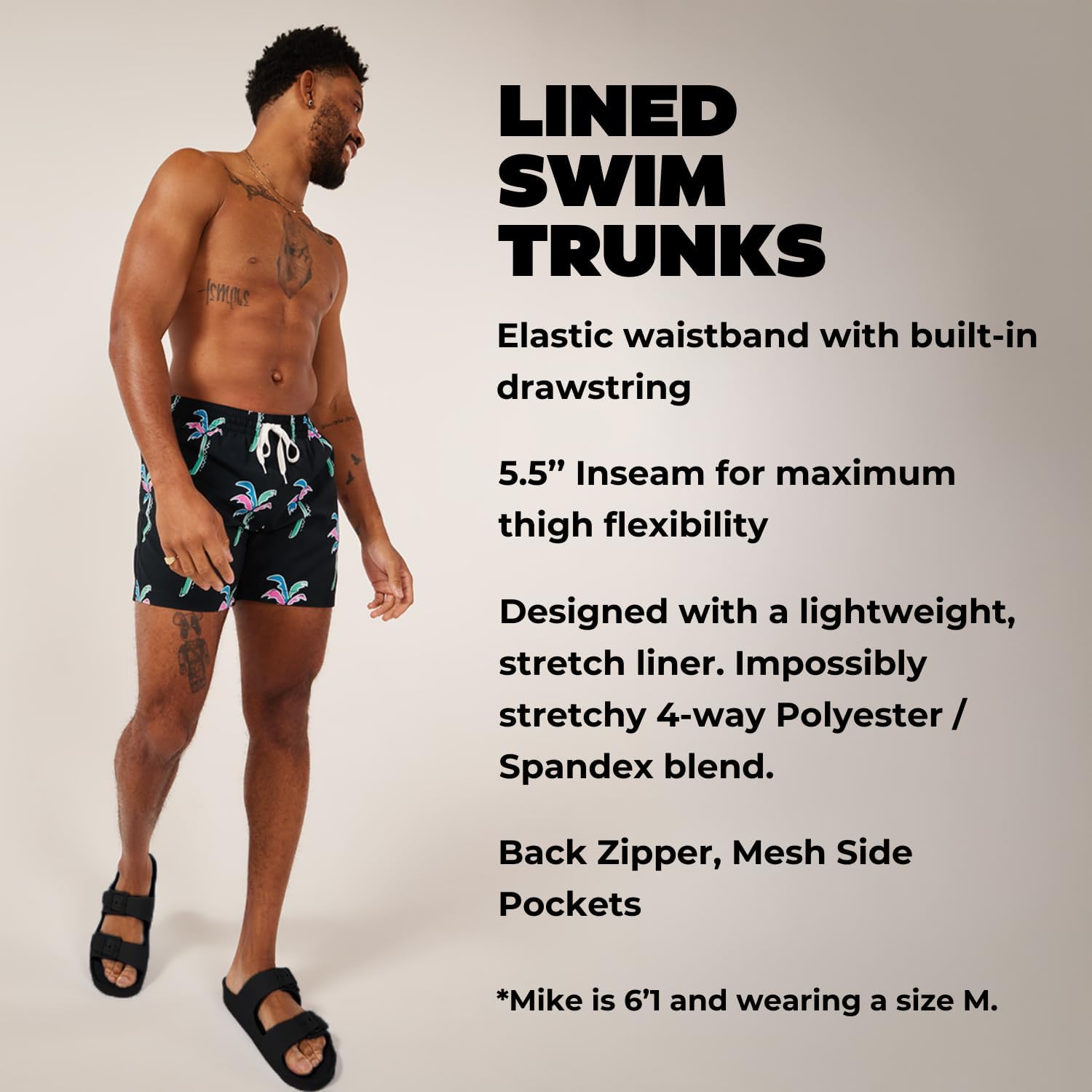 Chubbies Lined Mens Swim Trunks 5.5 Inch – Swim Shorts and Mens Shorts with Elastic Waist, Boxer Brief Liner, UPF 50+ - Image 3