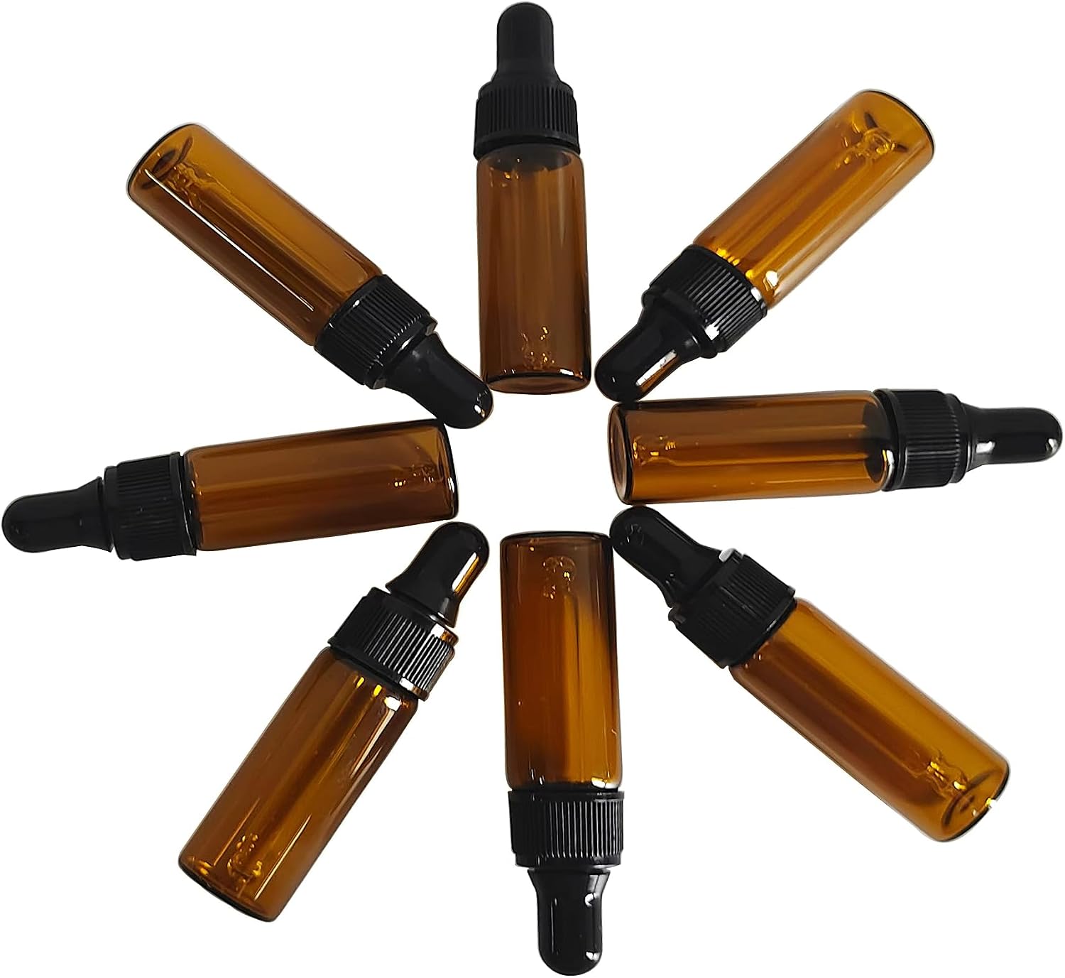 50 Pcs 5ml Amber Mini Dropper Bottles Essential Oils Sample Dropper Bottles For Traveling Essential Oils Perfume Cosmetic Liquid
