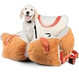 Fuzzy Dog Bed Car Seat, Easy to Carry Small Dog Car Seat with Handles for Small Pets up to 25lbs, Cute Cat Beds for Indoor Cats, Washable Pet Bed with Removable Water Resistant Lining Cover