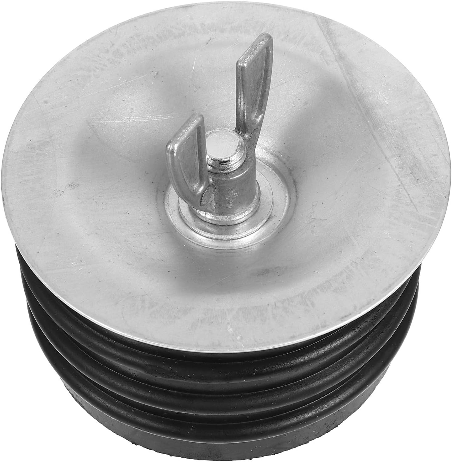 YARNOW Steel Mechanical Test Plug with Rubber Seal Ring Sturdy Sewer Clean Out Cap Featuring Galvanized Screw and Wing Nut Expansion Pipe Plug for Sink Pool and Drain Systems