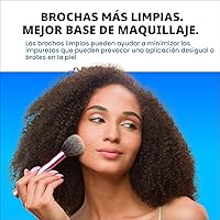 Vista 5 de Cinema Secrets Solución limpiadora de brochas de maquillaje de vainilla azul original, limpiador profesional para brochas de maquillaje, fórmula