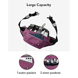 WATERFLY Fanny Pack Waist Bag: Large Crossbody Fannie Bum Belt Bag Hip Phanny Pack for Men Women Outdoor Sport Hiking Traveling Walking