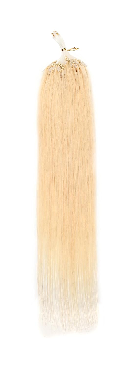 Xiaonibang Women's Remy Human Hair Extensions Easy Loops Micro Rings Beads Tip Hair More Length Colors (20Inch 50Gram 100S, 04 Medium Brown)
