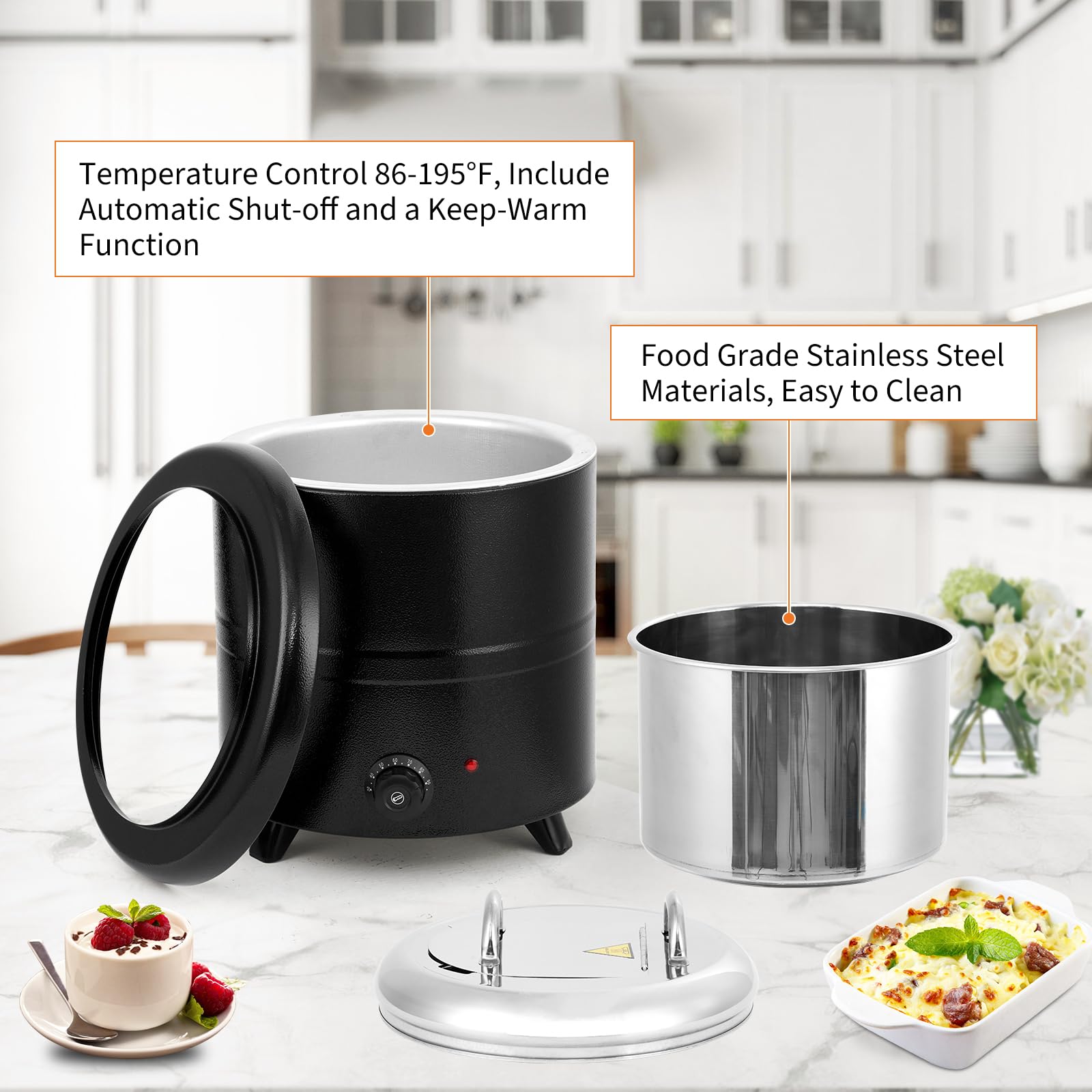 Amazon.com: Garvee 13.7QT Commercial Soup Kettle, Automatic Soup