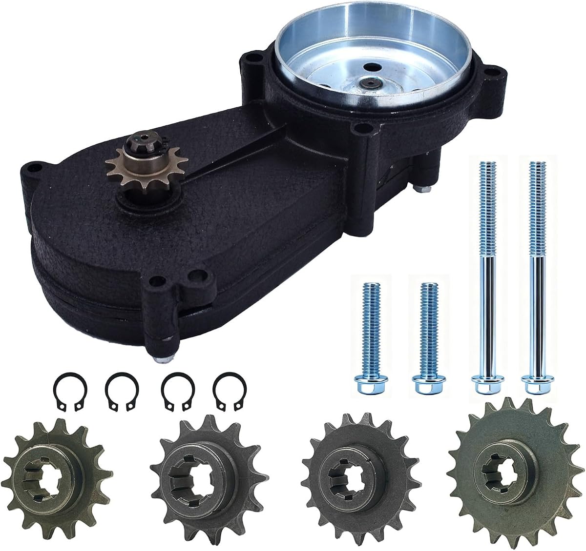 Caja de cambios de transmisión, reemplazo de caja de cambios T8F 11T para 43cc 47cc 49cc 50cc 2 tiempos 13T 14T 17T 20T Pocket Bike Scooter ATV Go Kart Mini Bike Dirt Bike Pit Bike(Negro)