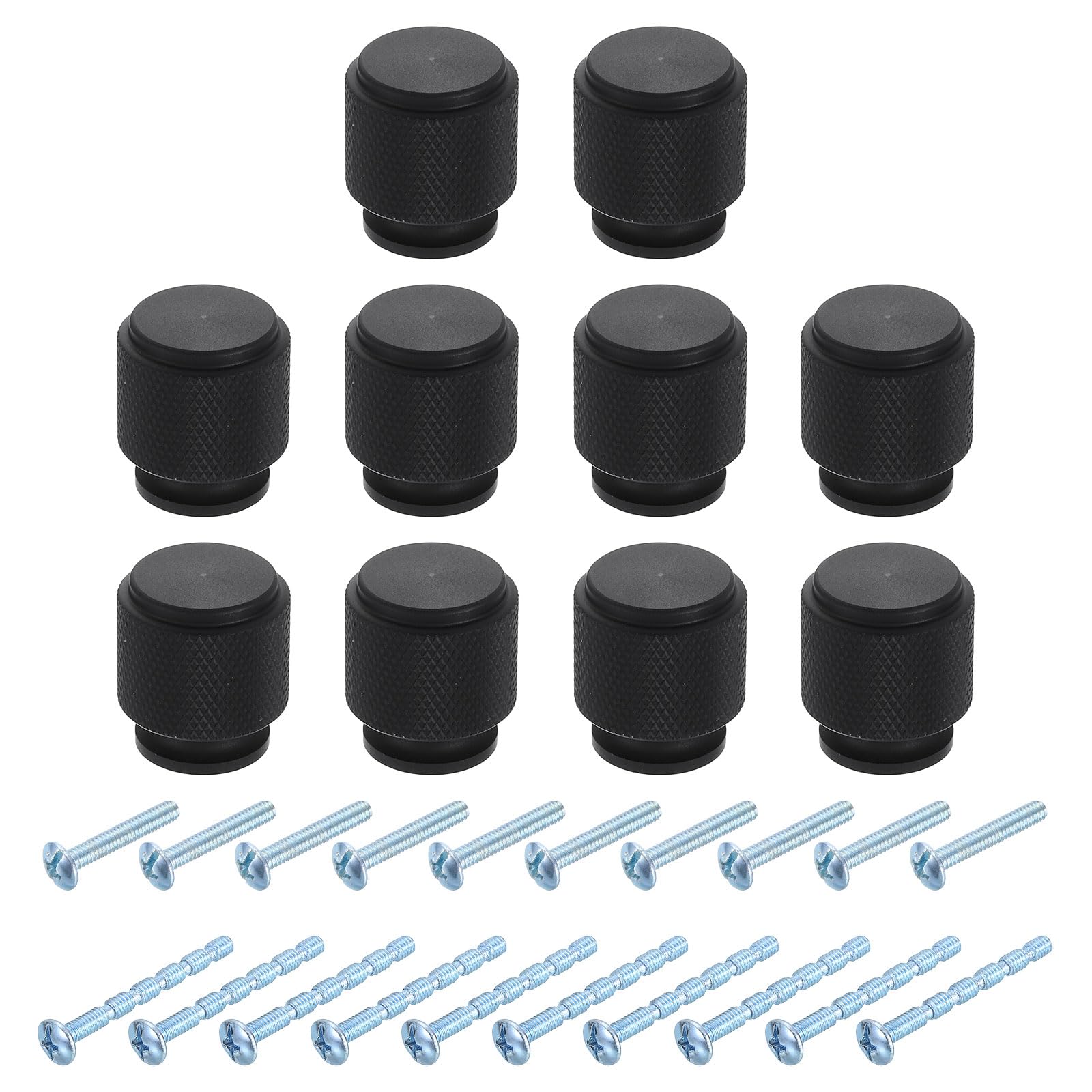 Boutons d'armoire en lot de 10 poignées de meuble noires rondes 25mm pour tiroir et commode