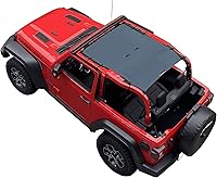 Vista 67 de Shadeidea - Parasol para Jeep Wrangler JL Unlimited (2018-2023) de 2 puertas y 4 puertas frontales, pantalla de malla negra para parasol JLU SAHARA