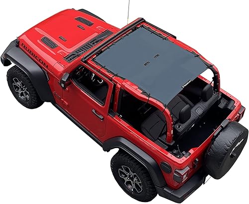 Miniatura 67 de Shadeidea - Parasol para Jeep Wrangler JL Unlimited (2018-2023) de 2 puertas y 4 puertas frontales, pantalla de malla negra para parasol JLU SAHARA