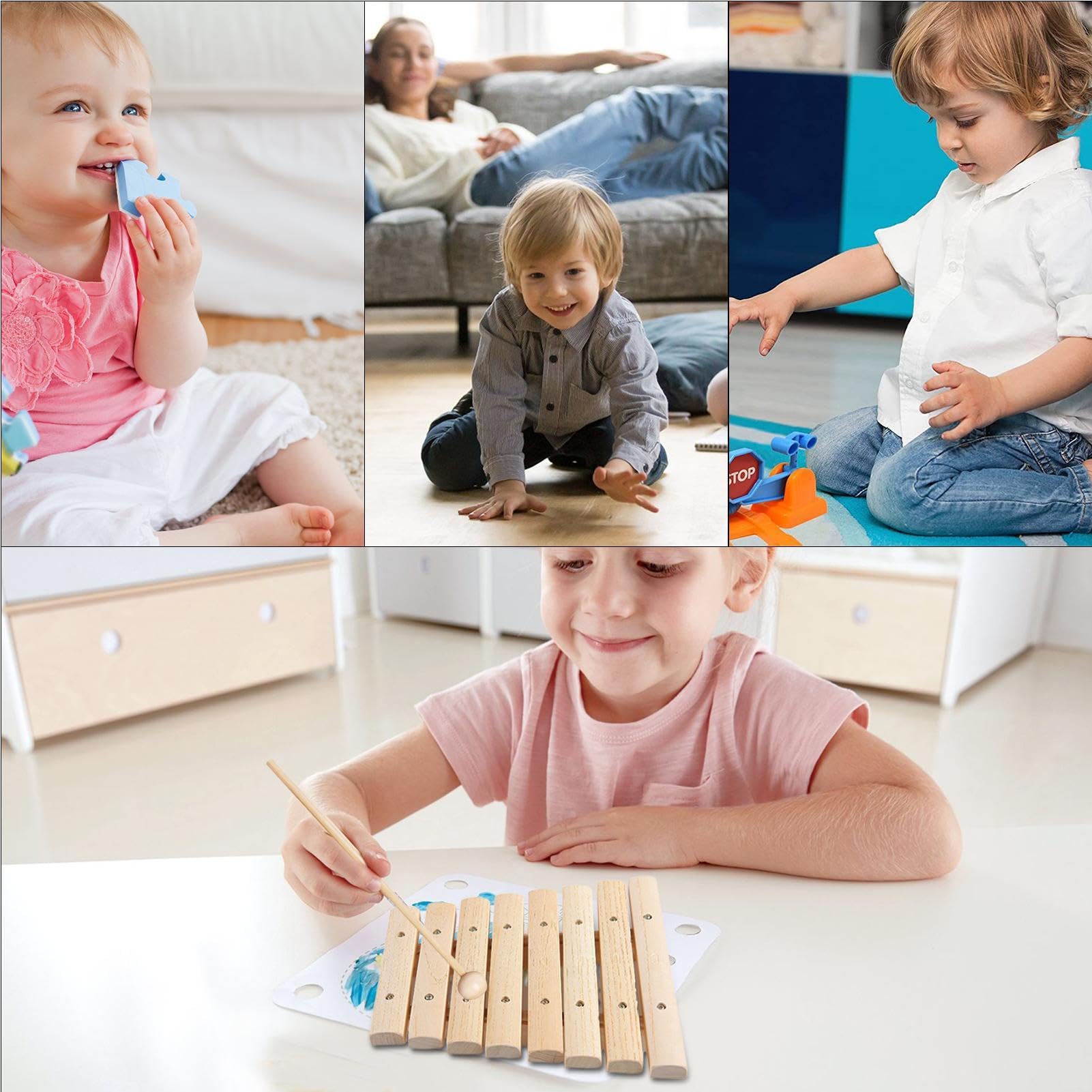 Amazon | 木琴音楽玩具、子供用天然木製木琴 - 楽器・音響機器