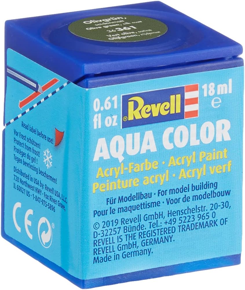 Revell - Su Bazlı Maket Boyası Zeytin Yeşil İpek 18 Ml (36361)