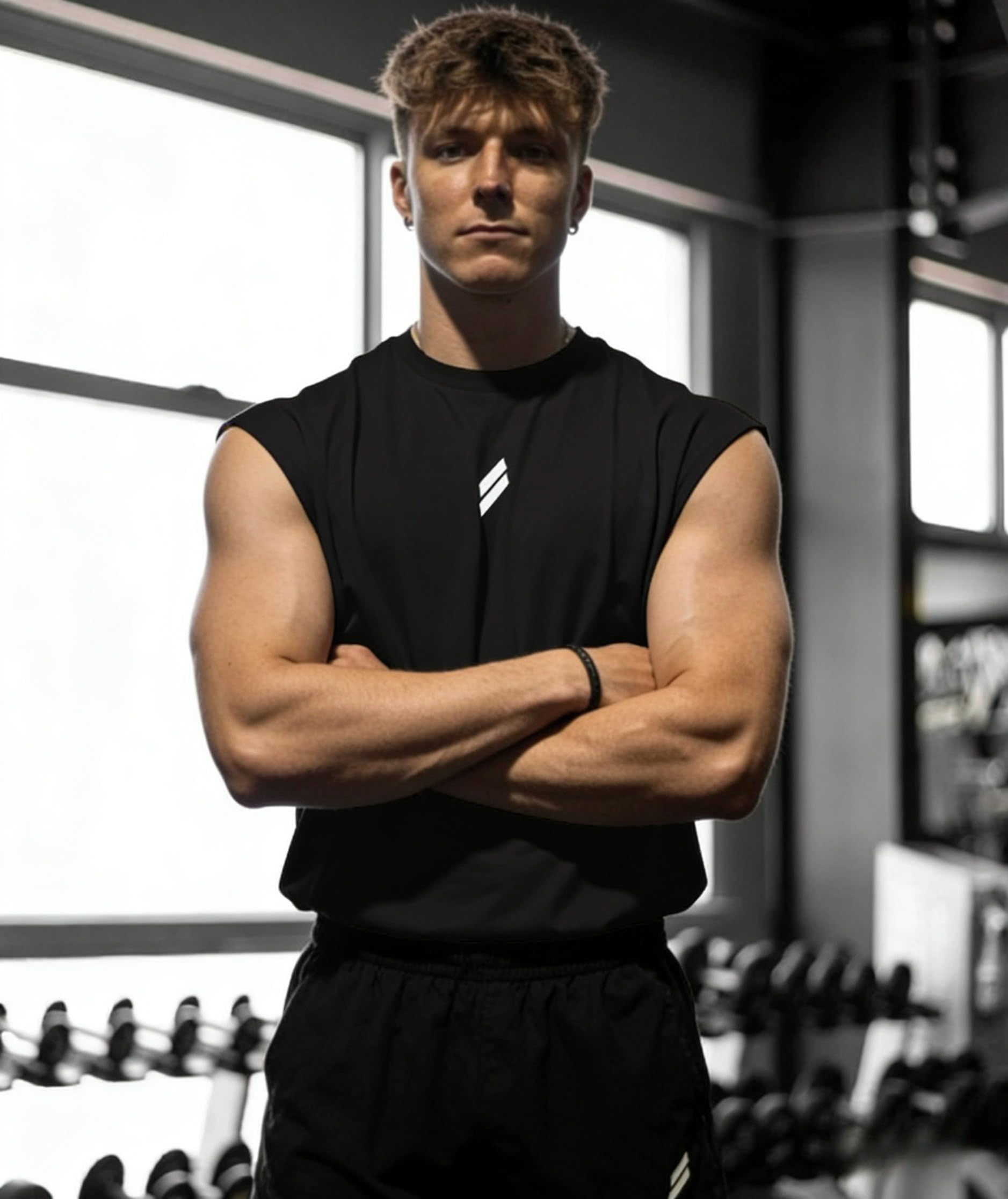 Camicie da allenamento senza maniche ad asciugatura rapida da uomo traspiranti canotte atletiche per palestra allenamento corsa - 3