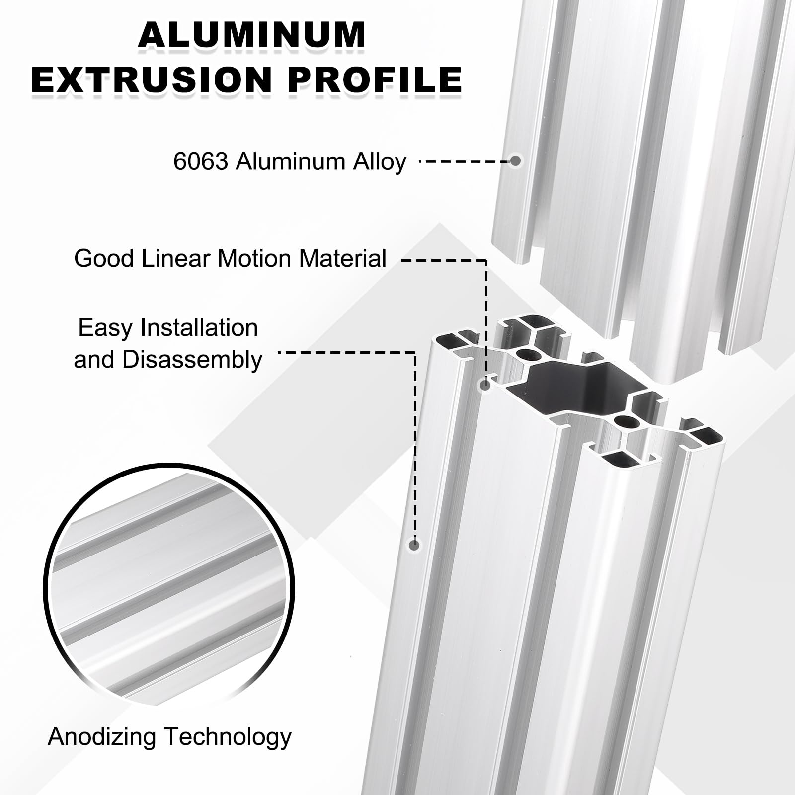 QUARKZMAN 2Pcs Profilé En Aluminium Extrudé 300mm 4080 Argent