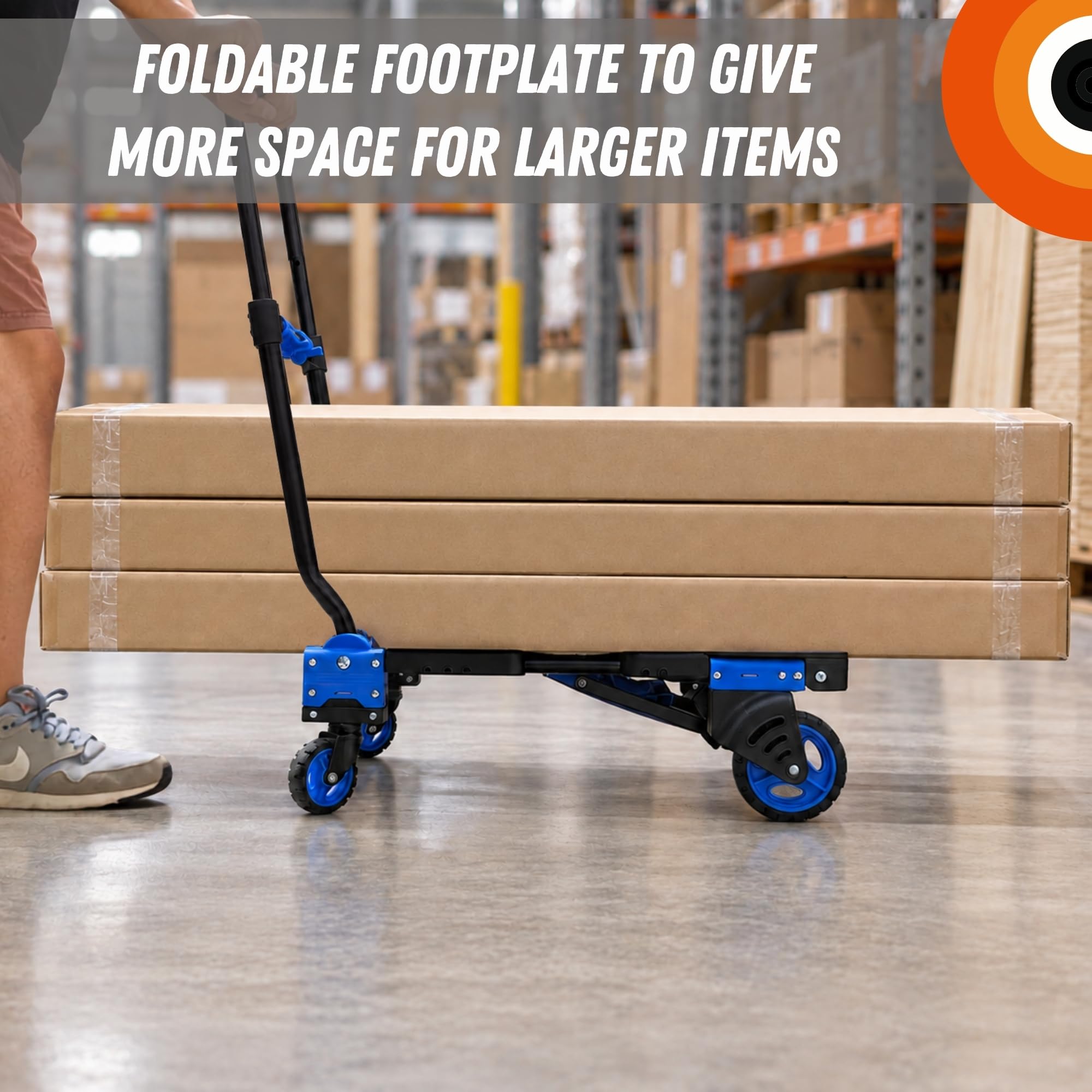 Move-It faltbare Sackkarre und Trolleyplattform, mit 120 kg/70 kg Kapazität