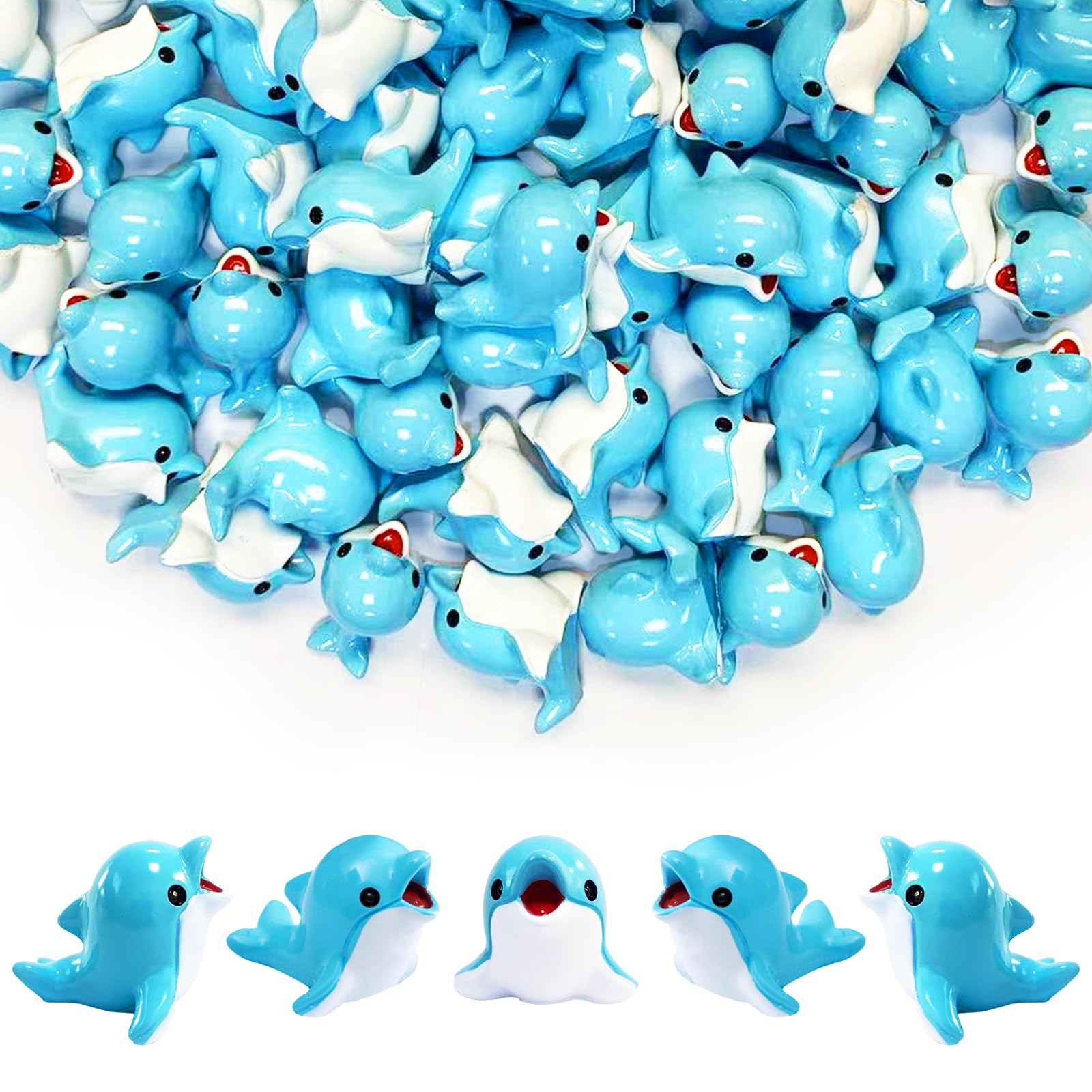 Photo 1 of cntjv 24 Pcs Mini Resin Dolphin Figurines Small Plastic Dolphins Toy