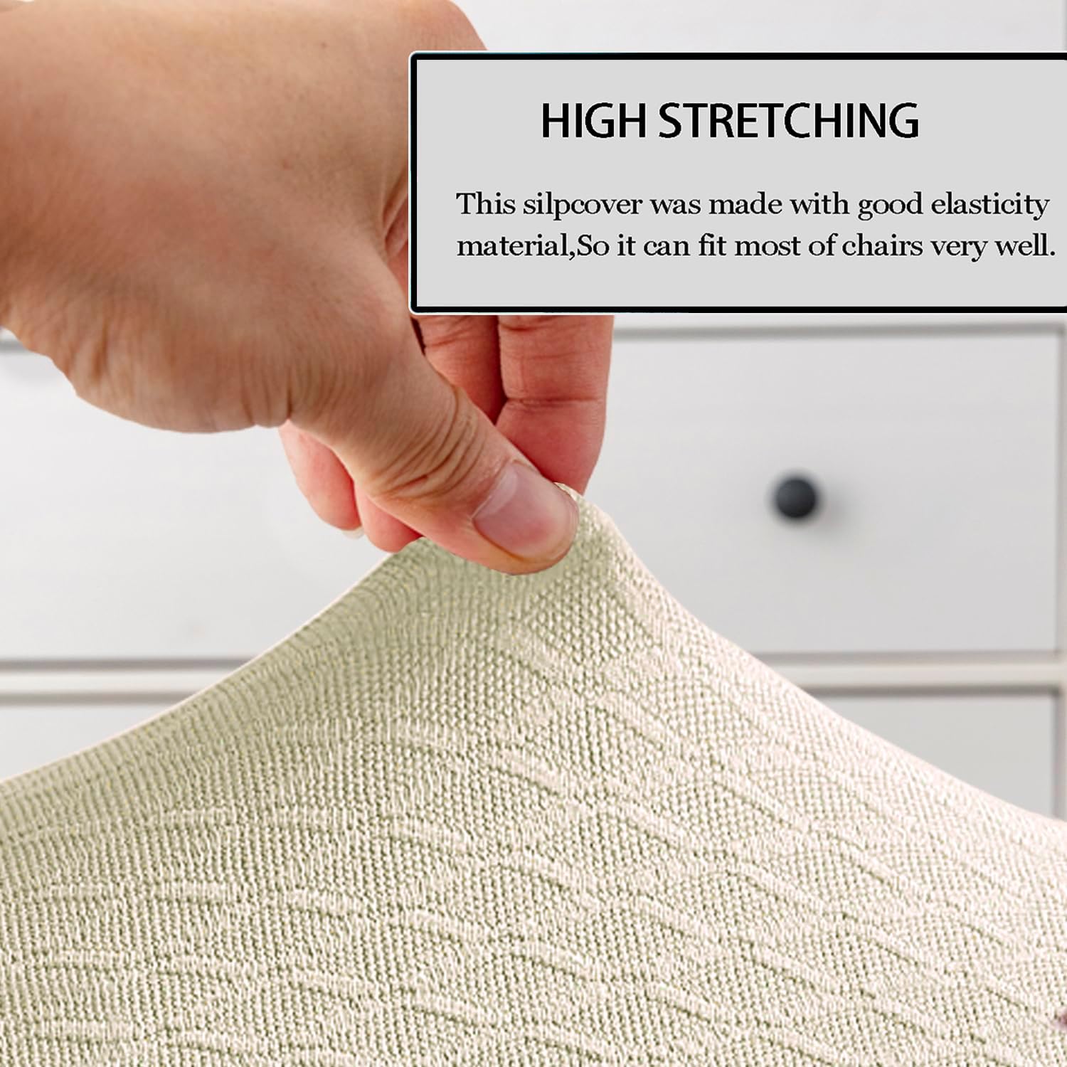 Waterproof Dining Room Chair Covers,Bar Stool Covers,Barstool Chair Slipcovers Pub Counter Seat Cover (Beige, Set of 4)