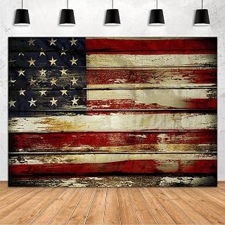 MEHOFOND 4th of July Backdrop Patriotic Backdrop for Photography Independence Day Retro USA Flag Memorial National Day Party Banner Decorations Patriotic Veterans Day Prom Background Props 10x7ft