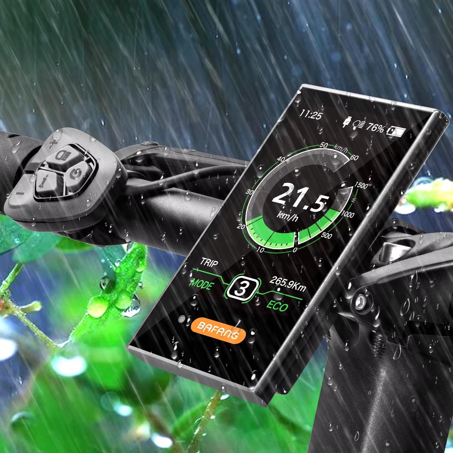 BAFANG 3.5in eBike Display DPC18 for BBS01 BBS02 BBSHD Mid Motor 0-5 Pedal Assist Levels eBike Computer Display 5Pin 8fun USB Charging Port Indicator & Meter with Automatic Backlight Bafang Protocol