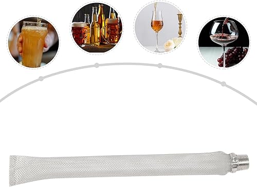 Miniatura 6 de DOONARCES Pantalla Bazooka de 12 pulgadas, reutilizable, tubo de filtro de cerveza de acero inoxidable 304 con accesorio de tubería (12 pulgada