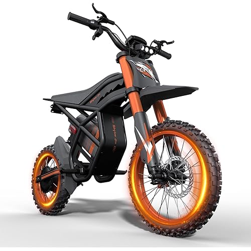 GT73/GT73Pro/GT73mini Electric Dirt Bike for Teens Adults,3000W/2500W Electric Motorcycle with 60V 36AH Battery,50/37MPH E Dirtbike with25/14" Fat Tire Mountain Off-Road E-Bike Hydraulic Brakes